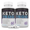 Odůvodněné laboratoře (2 Pack Advanced Keto 1500 Keto pilulky 1275MG Nový a vylepšený vzorec obsahuje jablečný ocet extra panenský olivový olej Powder Green Tea Leaf 120 Kapsle