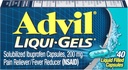 Advil Liqui- Gels Pain Reliever and Fever Reducer, Pain Medicine pro dospělé s Ibuprofen 200mg pro bolest hlavy, záda, menstruační bolest a kloubní bolest - 40 Tekuté plněné kapsle