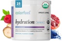 Sprout Living, Colorfuel Hydration Powder Drink Mix, Organic Superfoods + Adaptogens CU124; Hydration & Recovery, Electrolytes, Himalájské růžové soli, Blue Spirulina, Blue Raspberry Flavor (25 Služeb)