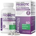 Bronson Brain + Mood Probiotic 50 miliard CFU Plus Prebiotic s L- Theanine, Bacopa a Rhodiola Non- GMO, 60 Vegetariánské kapsle