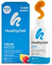 Healthycell Calm Mood Daily Liquid Supplement - Cortisol Manager & Mood Supplement for Stress with Ashwagandha, L-Theanine, Magnesium, 5-HTP, GABA & Saffron - 14 Gel Packs