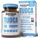 2000mg Pokročilý doplněk TUDCA - Max Absorpční TUDCA Bile Soli s 4: 1 Mléčné thistle a probiotika - Podporuje jaterní detox & cleanse, žlučník, Gut & Ledviny zdraví - 90 Veganské kapsle