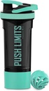 Artoid Mode 24- Ounce Protein Shaker láhev, Dual Mixing Technology, BPA Free, Aqua Green / Black