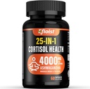 Cortisol Zdravotní dodatek, 25- in-1 Cortisol Reducer pro ženy a muže, Cortisol doplňky pro s Ashwagandha, Rhoddiola Rosea, L-Theanine, pro Mood, Focus, Podpora spánku, 2 Kapsle