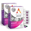 Active Iron Supplement 25mg + Multivitamin pro ženy - Klinicky osvědčený pro zvýšení energie a snížení únavy - Gentle, Non- Constipating Iron + Ženský Multivitamin - 60 Kapsle + 60 Tablety