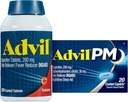Advil Pain Reliever and Fever Reducer, Ibuprofen 200mg for Pain Relief - 300 Count, Advil PM Pain Reliever and Nighttime Sleep Aid, Ibuprofen for Pain Relief and Difenhydramine Citrate - 20 Count