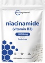 Vitamin B3 Niacinamid 500mg per Capsule, 400 Kapsle 124; 1,000mg Flush Free Niacin per Serving, Essential B vitamin Supplement PHAR124; Kožní péče Zdraví a podpora energie PHAR124; Non- GMO, gluten zdarma