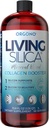 Orgono Living Silica Kolagen Booster 124; Vegan Mineral- based Silica Supplementary 124; Podporuje zdravou kolagen & Elastin Production for Joint & Bone Support, Žhavá kůže, Silné vlasy & nehty 124; 33.8 Fl Oz