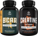 Svazek řetězců aminokyseliny Doplněk a vysoké síly Tri Fáze Creatin pilulky - Vegan BCAA Kapsle Post Workout Muscle Recovery a Podpora růstu - Muscle Mass Gainer a Muscle Recovery