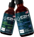 E2H: Liquid chlorofyl and Natural Black Currant Extract Côte 124; Vegan, Non- GMO - 2 Fl Oz Each (4 Fl Oz Total) - Bundle