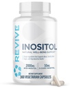 Revive MD Inositol Doplněk pro muže a ženy - Podpora nálady, Hormonální rovnováha, Zdravý krevní cukr a reprodukční zdraví - Vegan- Friendly, Gluten- Free - 360 Vegetariánské kapsle - 180 Služeb