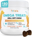 180 Chews Omega 3 pro psy a kočky - s Krill - Kůže a kabát doplněk - Suchý & ltchy kůže Relief - Alergie Relief - Shiny Coats - No Shedding - EPA & DHA, Vitamíny a minerály - Kuřecí aroma