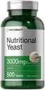 Horbaach Nutritional Yeast Tablets 3000mg IR 124; 500 Count IR 124; s B12, B1, B2, a Niacin IR 124; Non- GMO & Gluten Free Supplementary