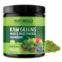 NATURELO Syrové zeleně Superfood Powder 240 Grams, Mixed Berry - Podporuje energii, imunitu a detox - Zahrnuje Spirulina, pšeničná tráva a organické zeleně pro celou výživu potravin