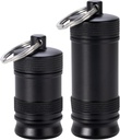Přenosný držák na plotýnky Keychain - Vodotěsný hliníkový Alloy Malý Pouzdro Pouzdro, Kovový Pill Kontejner pro Purse Daily Pill Box Medicine Pořadatel lahví pro venkovní Camping Travel