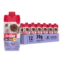 SlimFast protein Shake, New Milk Chocolate- 20g Protein, Jídelní náhrada Shake Ready to Drink, Vysoký protein s nízkým obsahem sacharidů a nízkým cukrem, 24 vitamínů a minerálů, 11 Fl Oz (balení po 12)