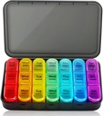 Týdenní Pill Pořadatel 3 krát denně, 7 den Pill Box Velké kompartmenty Moisture- Proof Pill Pouzdro, Denní Přenosné Travel Morning Noon Evening Pill Container, pro rybí oleje, vitamíny, doplňky