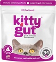 KittyGut 3-in-1 Organic Cat Probiotics & Postbiotic Supplement Powder- Made in USA- Probiotics for Cats Promote Gut Health and Cat Digestive Support, Průjem a Zvracení (60g)