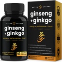 NutraChamps Korean Red Panax Ginseng Kapsle 124; Extra Strength Ginsenosids for Energy, Focus, Performance, Vitality & Immunication Support CU124; Korean Red Ginseng Root Extract (90, Premium Gold)