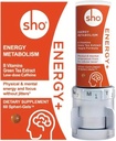 SHO Vegan Energy + Focus Supplement Kit - Matcha Green Tea Extract, Methylovaný B Complex, vitamín B a kofein přírodní energie Booster bez crash, Jitters pro muže a ženy - 60 pilulky Náplň láhev