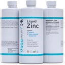 Tekutý zinek - Denní imunitní podpora zinečnatý sulfát, tekutý zinek doplňky, Detox & Péče o pleť doplňky, Děti a dospělé vitamíny, tekuté vitaminy, zinek pro děti, gluten zdarma, Vegan (32 oz)