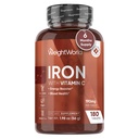 WeightWorld Iron Supplement 65mg - s vitamínem C 125mg - 180 Vegan Tablety (6 měsíců dodávky) - Gentle Carbonyl Iron Supplement for Women & Men - Energy Booster & Blood Heath - Non- GMO & gluten- Free