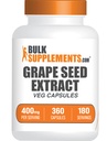 BulkSupplements.comgress Seed Extract Capsules - Grape Seed Supplement, Antioxidant Supplement - Vegan, 2 Kapsle per Serving, 360 Počet (balení po 1)