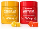 Příroda B- Vitamin Boost: B1 Thiamin 500mg & B2 Riboflavin 400mg Gummy Duo pro děti a dospělé