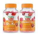 Živý vitamin D3 + Vitamin K2 Děti + Probiotické 2 miliardy CFU děti, Gummies Bundle - Velký přípitek, vitamin dodatek, gluten zdarma, GMO zdarma, žvýkací žlab