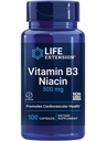 Life Extension Vitamin B3 Niacin, Heart Health, Cholesterol & Energy Support, Gluten- Free, Non- GMO, 100 Kapsle