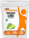 BulkSupplements.com Organic Lime Powder - Organic Lime Flavoring Powder, Sourced from Citrus Aurantifolia Fruit - Air Sured & Gluten Free, 1g per Serving, 100g (3.5 oz) (Balení po 1)