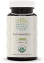 HerbEra Horseradish USDA Organic 60 Kapsle 124; přírodní bylinné doplňky CARL 124; Certifikované organické vegetariánské kapslí a organické křemenné (Armoracia rusticana) sušené kořenové (60 Kapsle)