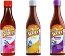 Emulsión de Scott 3 Pack Combo - Cod Jaterní olej (tradiční, třešňový, tropické ovocné příchutě) - 180ml