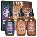 Viking Revolution Beard Oil for Men 3 Pack - Natural Mens Beard Oil Variety Set - Sandalwood, Pine and Cedar, Clary Sage Sents - Beard Conditioning and Moisturizing for a Health Beard (3 Pack, 1oz)