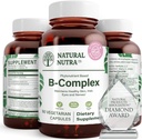 Přírodní Nutra vitamin B Komplex s niacin, Folát, Thiamin, Biotin, Podporuje nervový systém zdraví, podporuje metabolismus, kůže, oči a vlasy zdraví, Celý doplněk stravy, 60 Vegetariánské kapsle