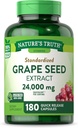 Nature 's Truth Grape Seed Extract 24 000 mg / 100 mg; 180 Kapsle 124; Standardizovaný dodatek 124; Non- GMO & Gluten Free Formule