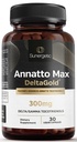 Slunečnicový Premium Annatto Tocotrienol dodatek - s DeltaGold - Tocotrienoly Vitamin E 300 mg - Podporuje jaterní, imunitní a srdeční zdraví - Delta + Gamma Tocotrienoly (30 kapalných kapslí)