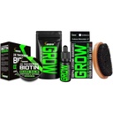 Beard Growth Kit w / GROW XXL Beard Oil / Serum for Facial Hair Growth for Men + 100% Lifetime Replacement Boar Bristle Brush + 2X Thickening Biotin Mustache Wax & Balm for Men - Performed in America