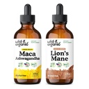 Wild & Organic Maca Ashwagandha tinktura 4 fl oz & Lion 's Mane tinktura 4 fl oz