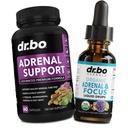 Adrenal Support Cortisol Manager Doplňky - Adrenal Únava Doplňky Kapsle Organické kapalné Kapky Zaostřit ženy Muži - Přírodní Adaptogen Ashwagandha Svatý Basil L Tyrosin Komplexní zdraví