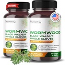 Wormwood Black Walnut celý hřebíček zázvor - Podpora trávení Wellness, Jaterní čištění, Spojovací zdraví - 120denní zásobování - Made in USA