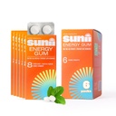 Sunii - Energy Gum - NEW Quick Boost Energy & Focus - 50mg Caffeine Gum -Vitamíny B6 & B12, Taurin, Vegan, No Sugar, Nula Calorie, Fresh Mint Chuť - Rychlejší než žvýkání, Nápoje, Gels & pilulky (48ks)
