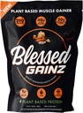 BlesSED Gainz Vegan Protein Powder Mass Gainer - 40g Plant Based Protein Powder - Strava Náhradní Shake s Pea Protein Powder - Vegan Protein Shake - 40 Podání (arašídové máslo)