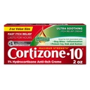 Kortizone- 10 Maximální síla Ultra Soothing Itch Relief Cream, 1% Hydrokortizon, Fast- acting, Anti- Itch Cream for Bug Bites, Rash, Eczema, Psoriasis, Poison Ivy, Oak, Sumac & More, 2 oz