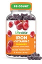 Živé železné gumy 124; 20mg gumy 124; s vitamínem C 124; Velký Ochutnávač krve doplněk železa 124; Železo s vitamínem C pro nedostatek železa 124; Železné gumy pro ženy, muži, dospělí 124; 90 Gumy