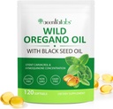 Olej Oregano Softgels, 120 Count Oregano Oil Supplement Kapsle, 2 v 1 6000mg Oil Oregano s černým semenným olejem 200mg, Organic Oregano Oil Extract, Non- GMO, gluten zdarma