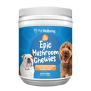 Pet Wellbeing Epic Houba Chewies for Dogs - Imunitní podpora, Kognitivní zdraví, Adaptogenní Stress Podpora s Reishi, Chaga, Lví hříva Functional Houby - Veterinarian- Vyvolané 90 měkkých Chews