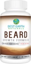 Nejlepší Naturals Beard Růstový vzorec pro muže vitaminy, živiny, Biotin, Saw Palmetto, a PABA pro růst obličejových vlasů 30 Počet