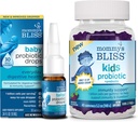 Mamina je Bliss Baby Probiotic Drops Každý den 30 Doručování (Balení 1) s Kids Probiotic + Prebiotic Gummies 45 Doručování (Balení 1), Imunity Support for All Ages: Newborns to Kids and Dospělí