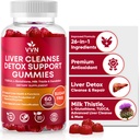 VVNaturals Sugar- Free 26- in-1 Játra čisticí detox & oprava Tučné jaterní gumy; 3000mg Směs glutathionu, Silymarin Mléko Thistle, Choline, TUDCA 124; Játra Detox Gummies - 60 Vegan Ct